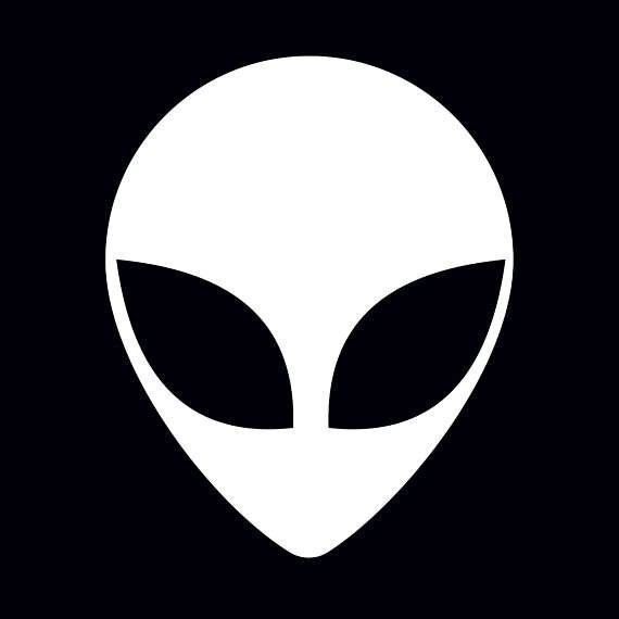 Alien Face Decal White Choose Size - Etsy