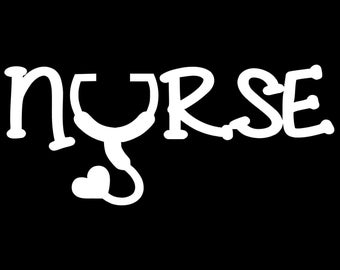 Nurse Decal White Choose Size