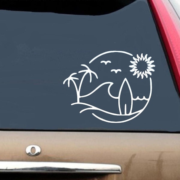 Beach Scene Car Vinyl Decals Etsy
