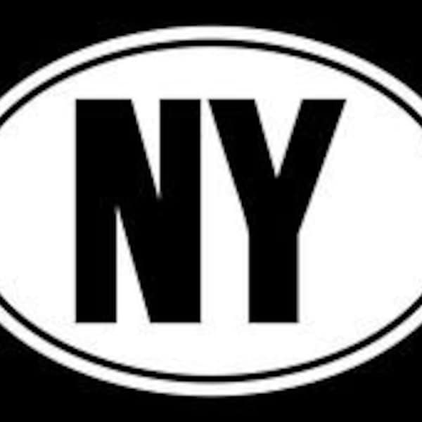 New York Decal White Choose Size