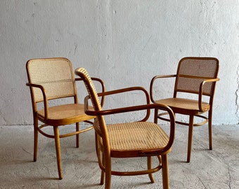 1 of 4 Vintage Prague Chairs / Design by Josef Hoffmann for Thonet / Fully restored / 1970s