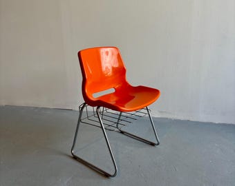 Vintage Orange Chair/ Made by Overman/ Sweden/ 1970s