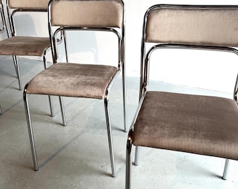 Vintage Bauhaus Chrome Chairs / Modernist Dining Chairs/ 1990s