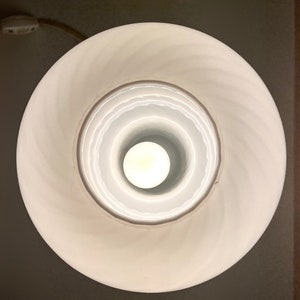 White glass table lamp / murano style / 1970s image 3