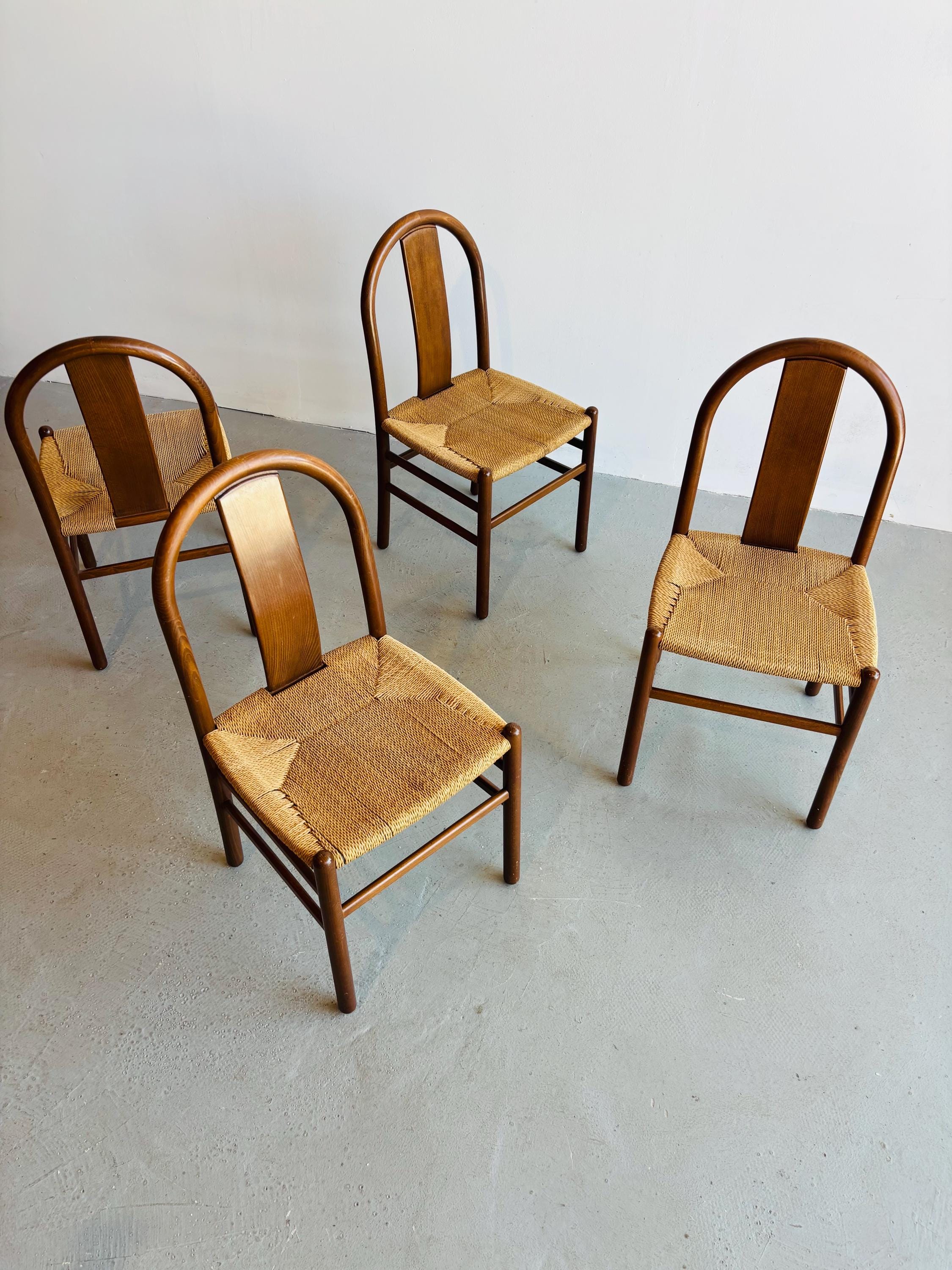 ヴィンテージ ラッシュチェア 天然素材 木製 椅子 北欧 イタリア Italian rush chairs - Etsy 日本