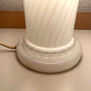 White glass table lamp / murano style / 1970s image 5