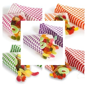 50 candy cone bags, paper cone bags, paper bags, gift bags in different colors and sizes image 1