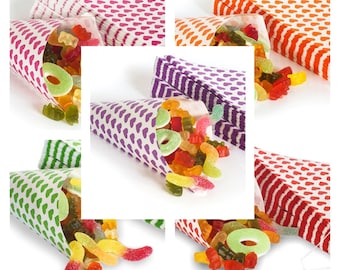 50 paper cone bags for sweets, gift bags, party decorations, candy bar, children's birthday, confirmation, various colors and sizes