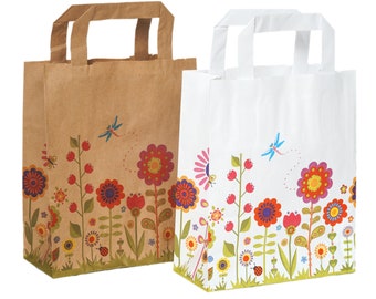 Paper carrier bag flower meadow, flowers, carrying bag, bag paper, gift bag, spring, summer, Easter