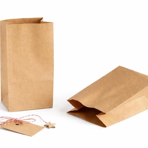 25 Kraftpapiertüten, Papierbeutel mit Blockboden z. B. für Adventskalender, 160 x 95 x 60 mm Ostertüte Wundertüte
