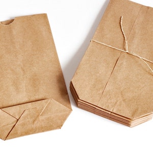 25 kraft paper bags Kraft paper bags in two sizes, paper bags, cross bottom bags, e.g. for advent calendars