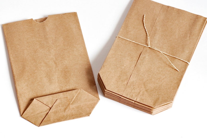 25 kraft paper bags Kraft paper bags in two sizes, paper bags, cross bottom bags, e.B. for advent calendars 