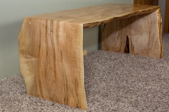 Live Edge Waterfall Maple Coffee Table Farmhouse Decor Maple Coffee Table Farmhouse Decor