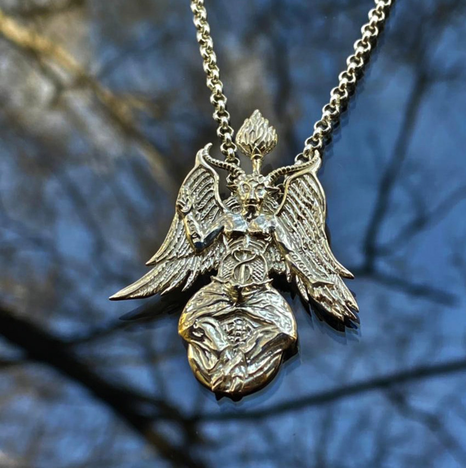 Baphomet Pendant Occult Jewelry Devil charm satanic Necklaces Etsy