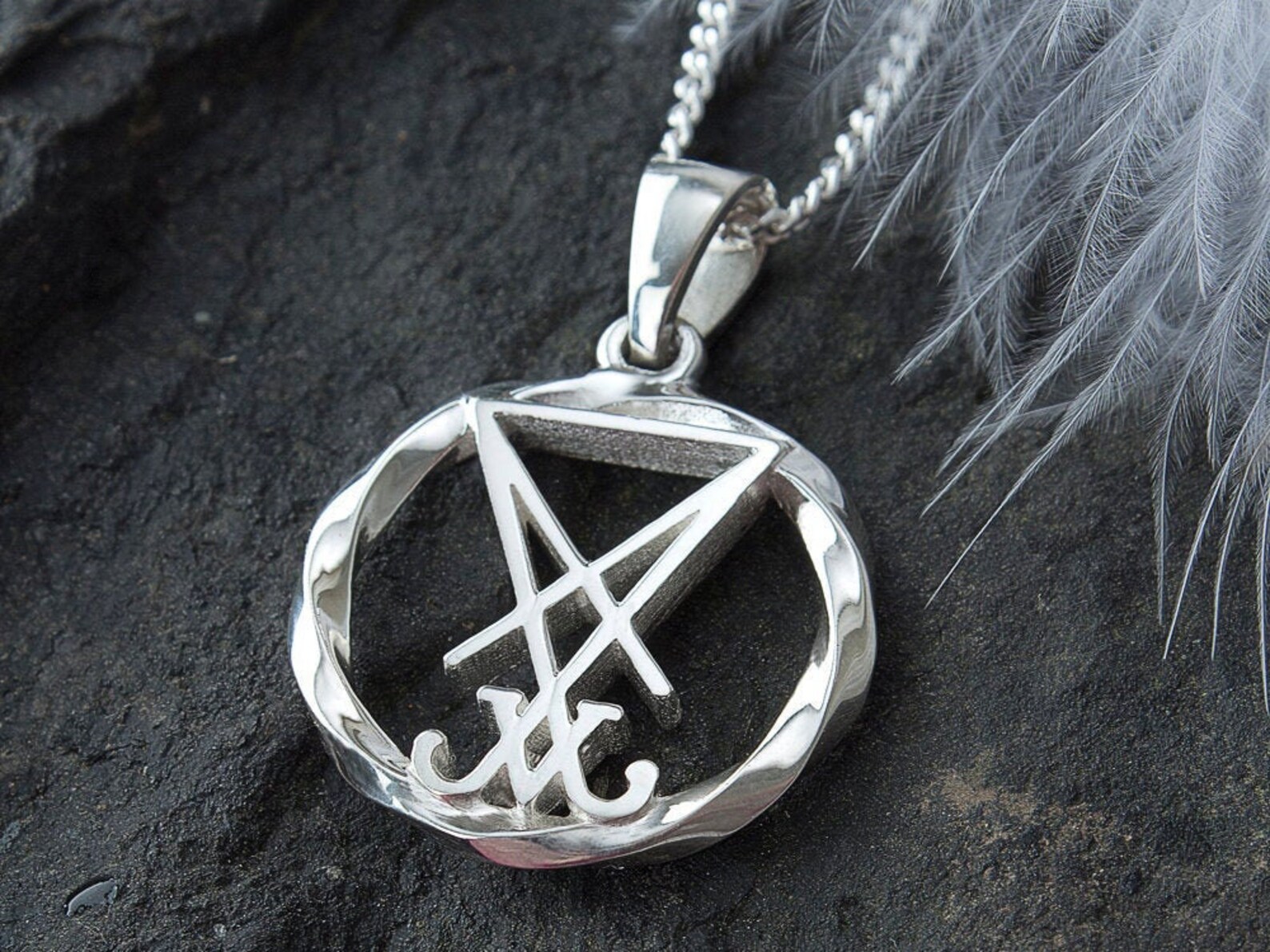 Sigil of Lucifer Sterling silver Seal of Satan Lucifer Satanic | Etsy