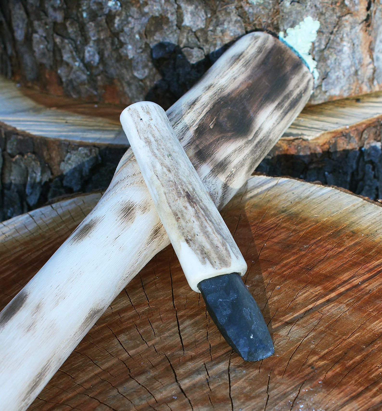 Prehistoric Polished Stone Chisel and Mallet set. Etsy