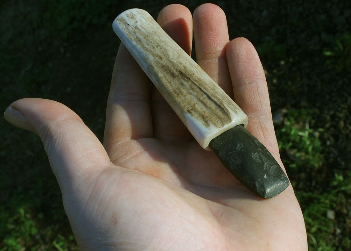 Prehistoric Polished Stone Chisel and Mallet set. Etsy