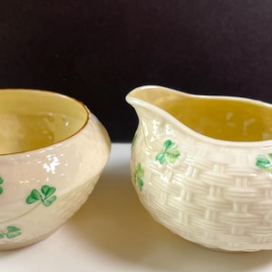 Belleek ベリーク クリーム＆シュガーボウル イエローラスター Belleek ベリーク クリーム＆シュガーボウル イエローラスター