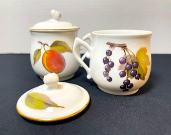 ROYAL WORCESTER Porcelain Pot de Creme - "Evesham Gold" - Set of 6 - NEW in Box