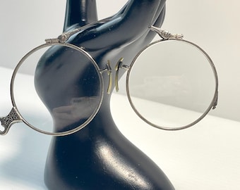 T&P Turn of Century Spring-Loaded PINCE NEZ - 14K Gold Bridge