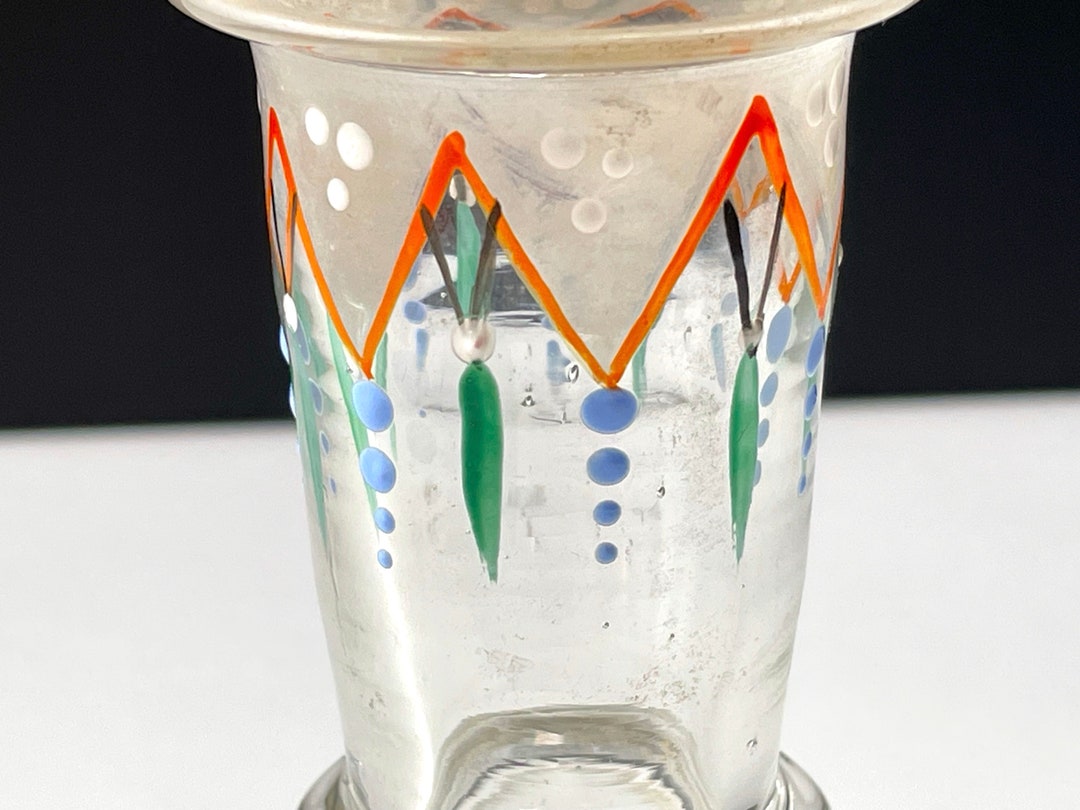 Vintage Hand Painted Mini Glass Bud Vase - 5 3/4" H - Etsy