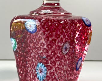 Fratelli Toso Murano Millefiori Knob-Top Glass Paperweight | 4 3/4&quot;