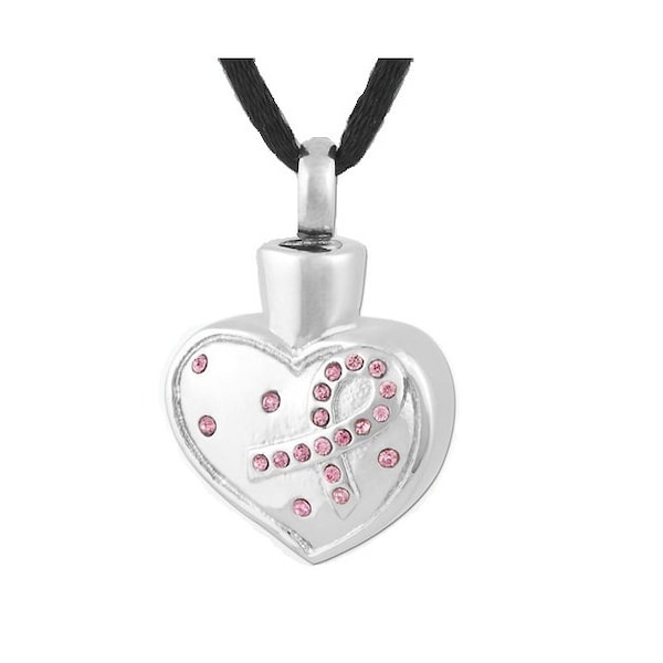 CREMATION JEWELLERY ashes urn pendant keepsake Cancer Ribbon Mum Heart Cross memorial necklace locket charm ash funnel fill kit  snake chain