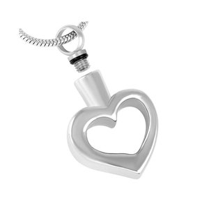 CREMATION JEWELLERY ashes urn pendant keepsake Heart Cross memorial necklace locket charm with ash funnel fill kit and snake chain