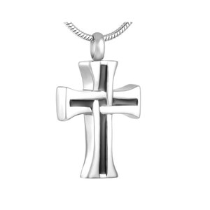CREMATION JEWELLERY ashes urn pendant keepsake Cross Heart memorial necklace locket charm with ash funnel fill kit and snake chain