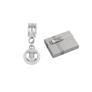 Urn charm Ashes jewellery Ball sphere Charm for bracelet keepsake memorial necklace locket with gift box and funnel fill kit (fits Pandora)