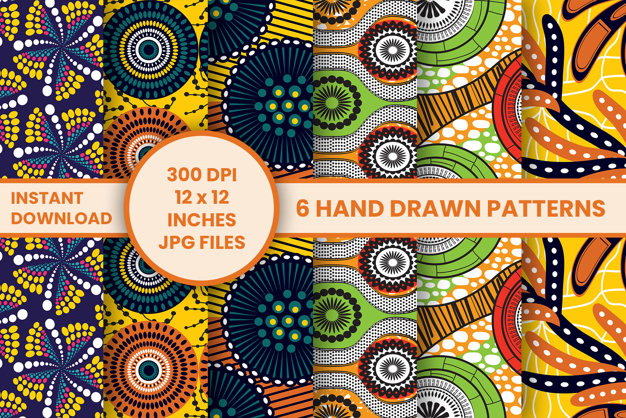 6 Hand Made African Digital Scrapbook Paper | African Background ...