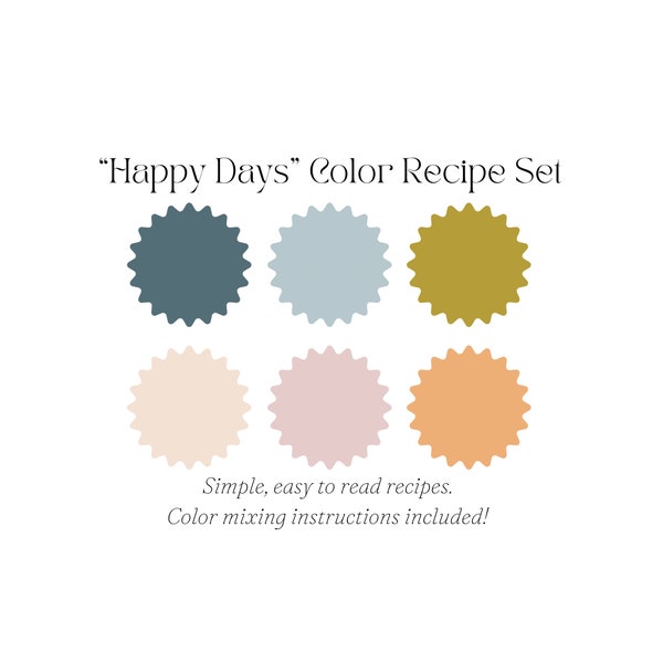 Clay Color Recipe Set "Happy Days" DIGITAL | Simple Recipes | Instructions Included | Polymer Clay Earrings | Color Mixing | ShopMalCreates