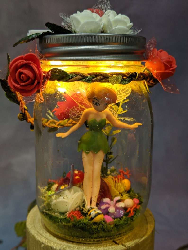 Tinkerbell Fairy Nightlight Fairy in a Jar Tinkerbell Jar Etsy