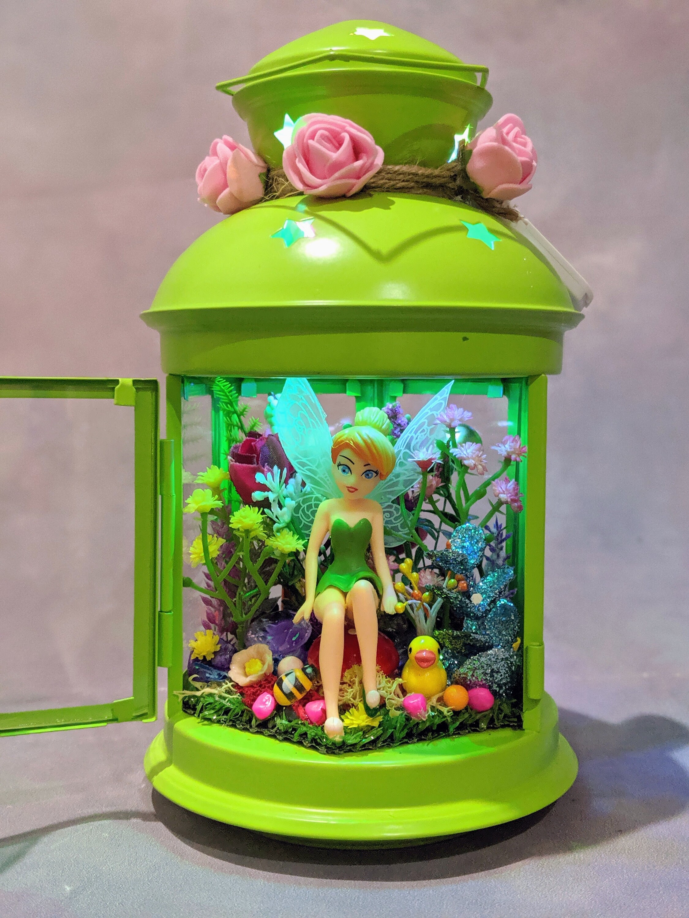 tinkerbell in lantern figurine