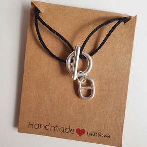 Cord necklace with T charm clasp image 1