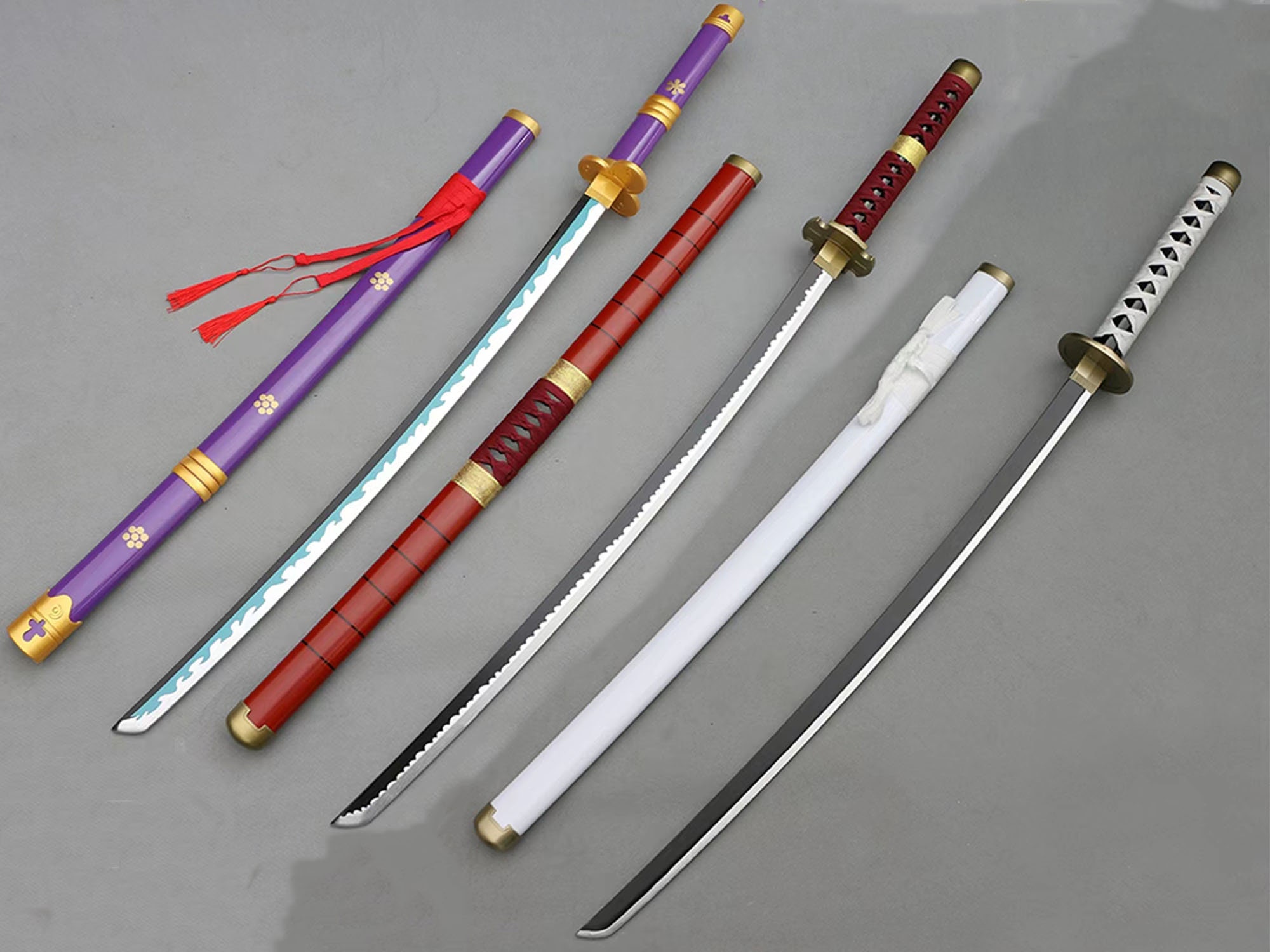 Four Swordroronoa Zoro Katana 104cm Wooden Cosplay Prop - Unisex Costume  Sword