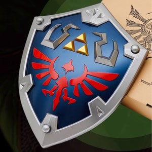 Handmade replicas inspired by the Hylian Shield for decorating and roleplaying!