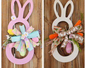 bunny door hanger,bunny wreath,Easter door wreath,spring decor