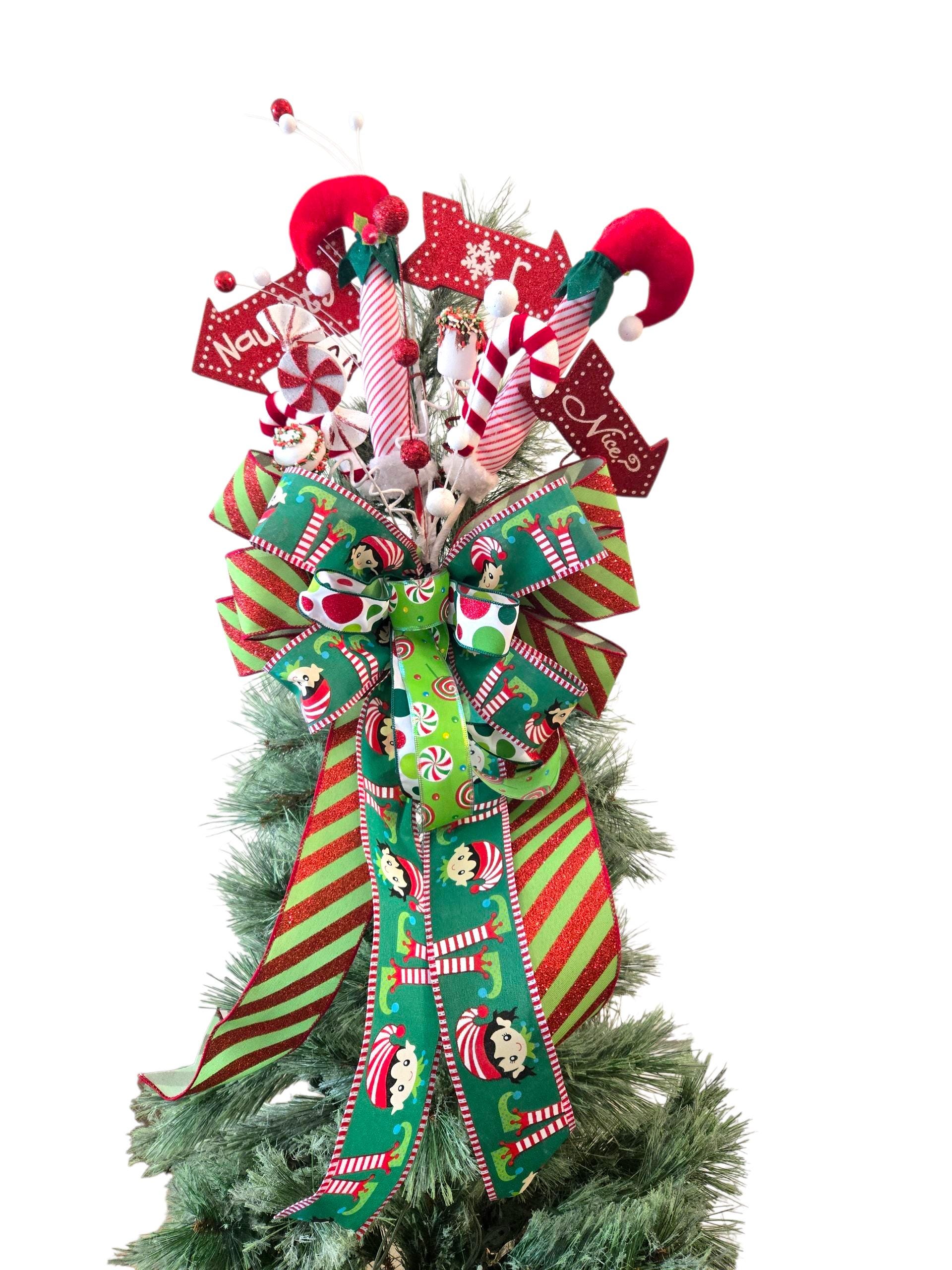 Patas De Elfo Para Árbol De Navidad - Adorno Divertido Con Pies De Felpa Verde O Rojo, Decoración Festiva Para El Hogar