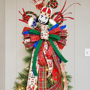Nutcracker Tree Topper Bow: Royal Christmas Drum Decor