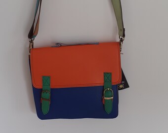 Leather Satchel/Slingbag Multicolour. 03