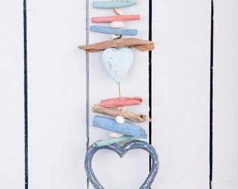 Hand Carved Hanging Driftwood Heart  50 x 15cm