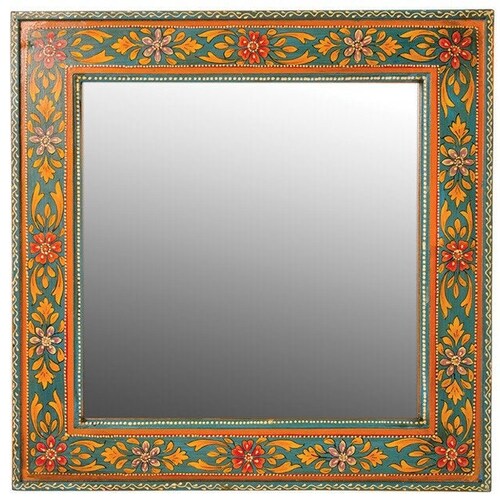 Wood Hand Painted Indian Mirror Frame Wall Mirror Frame Home Etsy