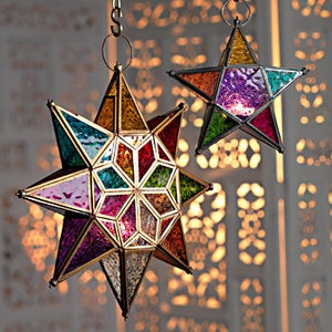 Star Glass Lantern. Moroccan Style