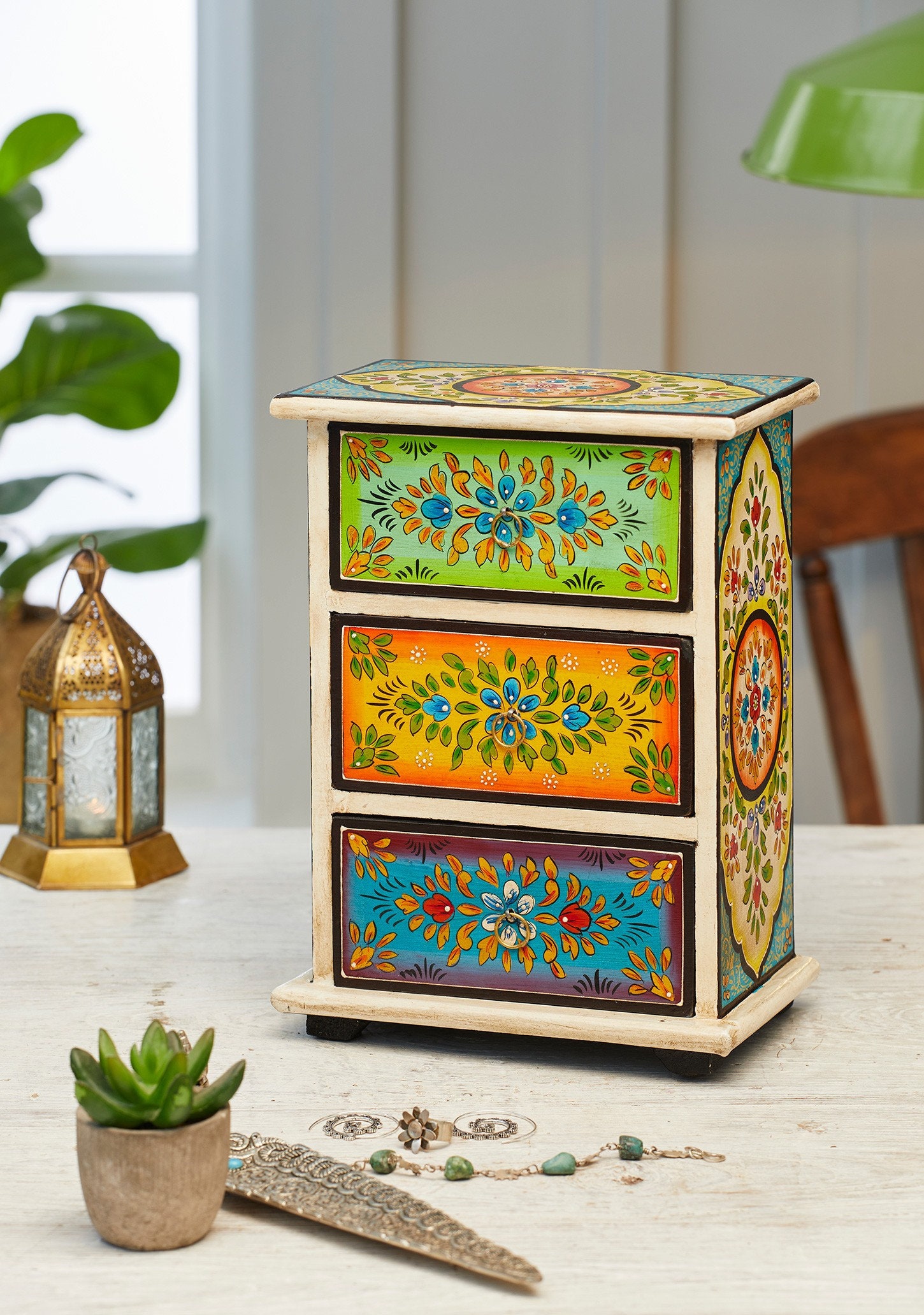 Mini storage outlet chest with drawers