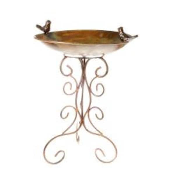 Bird Bath/Table, Recycled Metal - Hand-crafted