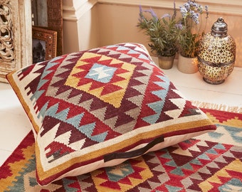 Khiva handloom kilim XL cushion cover/floor cushion 70x70cm