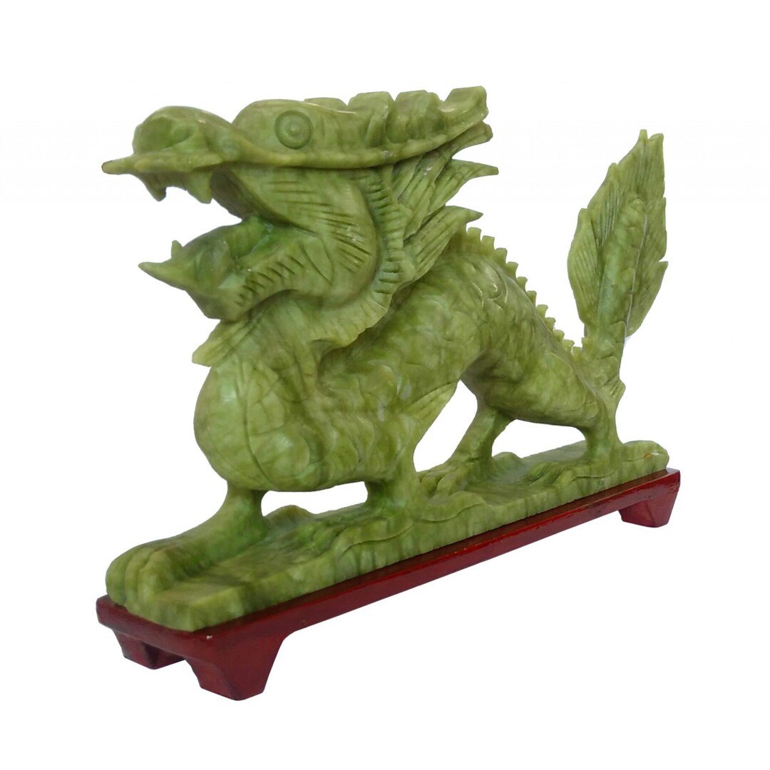 Large Chinese Jade Dragon Statue Etsy