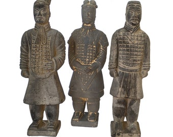 Set of 3 Terracotta Warriors, Hand crafted