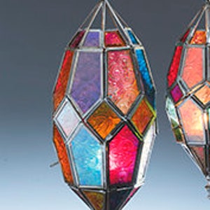 Glass Lantern Moroccan Style, Hanging